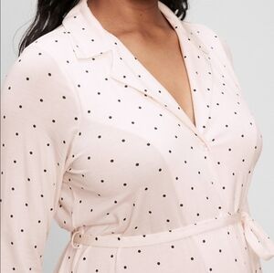 Gap Maternity Modal Nightgown Light Rose Pink/Black Polka-dot Large